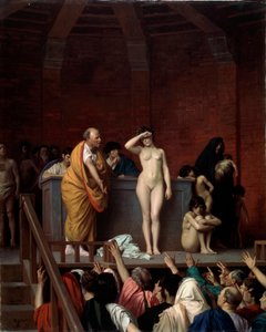De slavenmarkt in Rome, c1883-c1884 door Jean Leon Gerome
