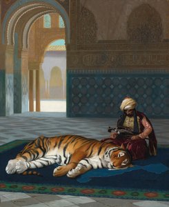 De tijger en de bewaker door Jean Leon Gerome