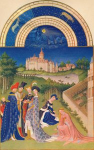 April - het Kasteel van Dourdan, 15e eeuw, 1939 door Jean Limbourg