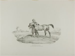 Een Arabisch paard, plaat 8 uit Diverse onderwerpen Getekend uit het leven en op steen (De Engelse Suite) door Jean Louis André Théodore Géricault