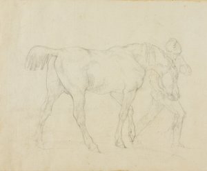 Bruidegom leidt een paard door Jean Louis André Théodore Géricault
