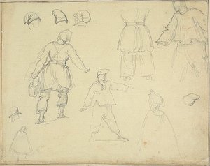 Schetsen: Staljongen met emmer door Jean Louis André Théodore Géricault