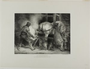 De Vlaamse hoefsmid, plaat 4 uit Various Subjects Drawn from Life and on Stone (De Engelse Suite) door Jean Louis André Théodore Géricault