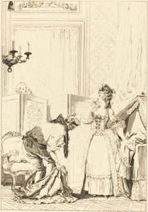 De geslagen en tevreden bedrogen echtgenoot door Jean Louis Delignon and Antoine Jean Duclos after Jean Honoré Fragonard