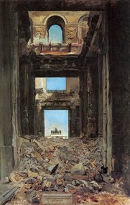 De ruïnes van het Tuilerieënpaleis na de Commune van 1871
