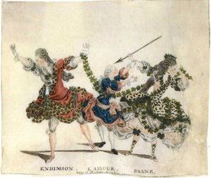Kostuumontwerp voor het ballet Endymion door Gaetano Vestris, 1773-1778