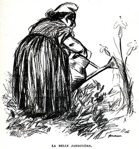 Antisemitische tekening gepubliceerd voor 1900 in de krant "Psst...!" door Jean Louis Forain