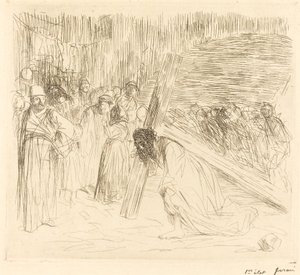 Christus Draagt het Kruis (vijfde plaat) door Jean Louis Forain