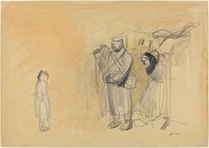 Duitse soldaten en Frans kind, ca. 1914-1919