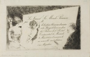 Uitnodiging van de krant "Le Monde Parisien door Jean Louis Forain