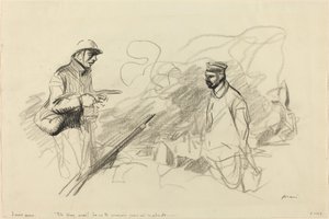 Poilu erkent Duitse soldaat, waarschijnlijk 1918 door Jean Louis Forain