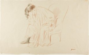 Zittende vrouw, hoofd in rechterhand door Jean Louis Forain