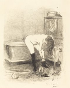Het Bad (verticale plaat) door Jean Louis Forain