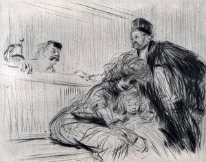 De advocaat spreekt met de verdachte, 1925 door Jean Louis Forain