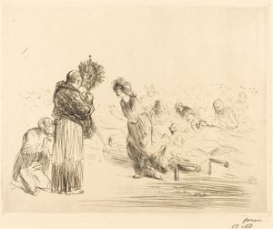 Het wonder voor het Heilig Sacrament (vierde plaat) door Jean Louis Forain