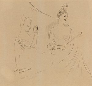 Twee Dames in een Loge door Jean Louis Forain