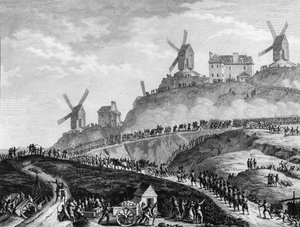 Franse Revolutie: Kanonnen van Parijs naar Montmartre op 15 juli
