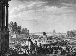 Franse Revolutie: Eerste viering van vrijheid ter gelegenheid van de Zwitsers van Chateauvieux op 15 april