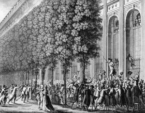 Franse Revolutie: Toespraak gehouden in het Koninklijk Paleis door Camille Desmoulins op 12 juli 1789 door Jean Louis II (after) Prieur