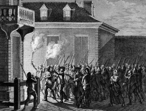 Franse Revolutie: Parijse wacht door het volk in de nacht van 12 op 13 juli 1789