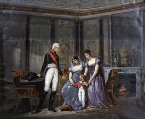 De keizerin Josephine presenteert haar dochter Hortense en kleinzoon Louis-Napoléon aan tsaar Alexander