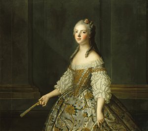 Madame Adélaïde van Frankrijk 1732-1800, met een Waaier