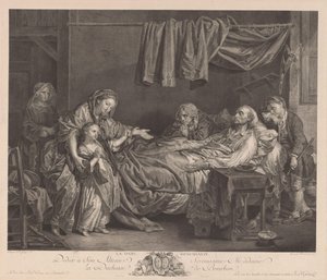 Familie rond een ziekbed