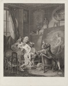 Het eerlijke model door Jean Michel Moreau and Jean Baptiste Blaise Simonet after Pierre Antoine Baudouin