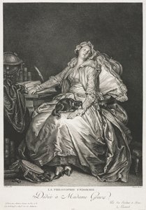 Madame Greuze slaapt, 1776 door Jean Michel the Younger Moreau