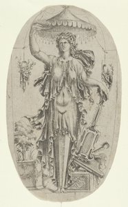 Term in de vorm van een vrouw met muziekinstrument, 1535-55