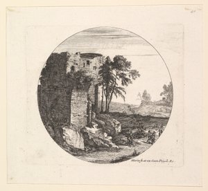 De ruïnes links door Jean Morin