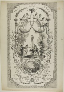 Feste Bacchique, plaat 97 uit "De werken van Antoine Watteau door Jean Moyreau