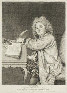Portret van Jean-Féry Rebel, componist van de koning door Jean Moyreau