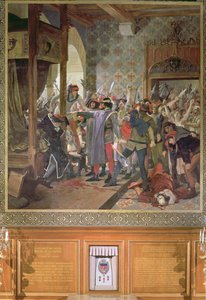 Etienne Marcel beschermt de Dauphin tegen de menigte in 1358 door Jean Paul Laurens