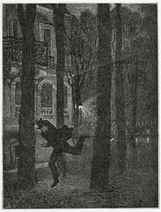 Vluchttende gevangene - illustratie uit Histoire d’un crime, 19e eeuw door Jean Paul Laurens