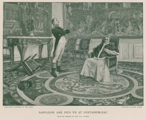 Napoleon en Pius VII in Fontainebleau door Jean Paul Laurens