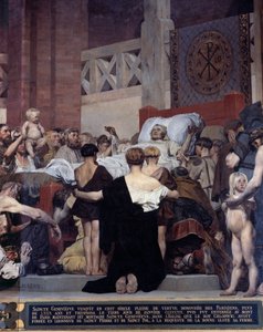 De dood van Sint Genevieve, beschermheilige van de stad Parijs