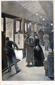 Vertrek voor de nachttrein op het Gare de Lyon - tekening door Sinibaldi door Jean Paul Sinibaldi