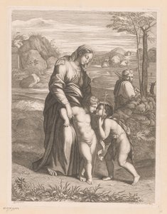 Heilige Familie met Johannes de Doper door Jean Pesne