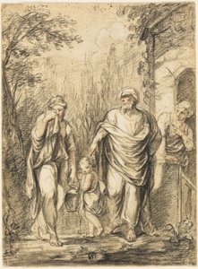 Abraham verdrijft Hagar en Ismaël door Jean Pierre Antoine Tassaert