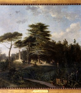 De ceder van Libanon in de Jardin des Plantes in Parijs (detail) door Jean Pierre Houel