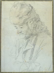 Voltaire op hoge leeftijd door Jean Pierre Houel