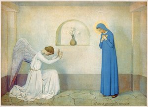 Aankondiging aan de Maagd (gravure, circa 1920)