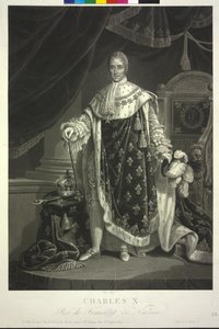 Koning van Frankrijk Charles X. door Jean Pierre Marie Jazet
