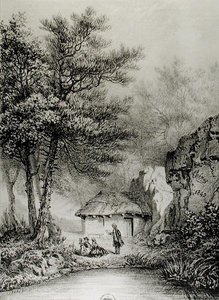 Jean-Jacques Rousseaus (1712-78) Hut in Ermenonville, 1842