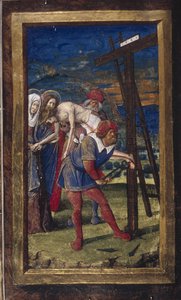 De Kruisafneming uit Lettres bâtardes, ca. 1490-1510 door Jean Poyet
