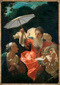 Vertumna en Pomona (schilderij op doek)