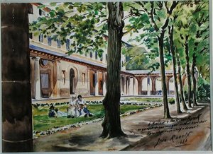 De Tuin van het St. Maur Psychiatrisch Ziekenhuis door Jean Raoulx
