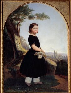 Portret van een klein meisje (Esther Debost) door Jean Raymond Hippolyte Lazerges