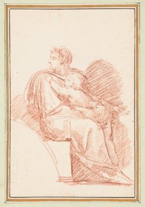 Josiah met Jechoniah in zijn armen, voorouders van Christus uit het plafond van de Sixtijnse Kapel door Michelangelo